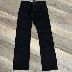 GUC Quiksilver Men’s Black Denim Jeans, Regular Fit, Size 30x32